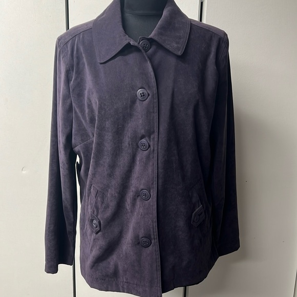 Dress barn brand purple long sleeve shirt jacket with pockets - Picture 1 of 7
